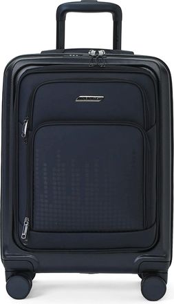 Infinity Leather Hybride handbagagekoffer ABS+PU zwart 57x37x25 cm, 8 wielen, voorvak