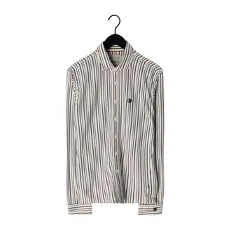 Cast Iron Long Sleeve Shirt Jersey Stripe With Structure - Heren - Overhemden - Veelkleurig - Maat: XL Jersey