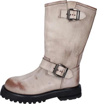 Moma Vintage Leren Hoge Laarzen - Dames - Hoge Laarzen - Bruin - 37 EU - Leer - Schoenen