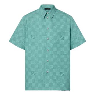 Louis Vuitton Printed Cotton Shirt Teal 1AFQXX