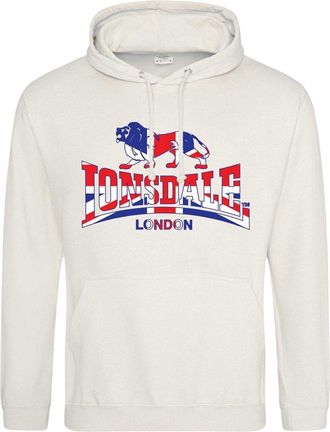 Lonsdale Hoodie voor heren met Union Jack-logo (Vanille)