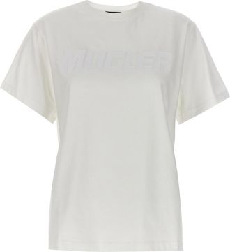 MUGLER White Rubberized logo t-shirt