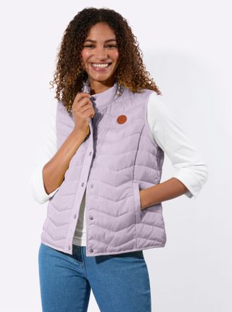 Casual Looks Steppweste CASUAL LOOKS, Damen, Gr. 38, flieder, 100% Polyester, Wattierung:100% Polyester, unifarben, Westen Steppweste