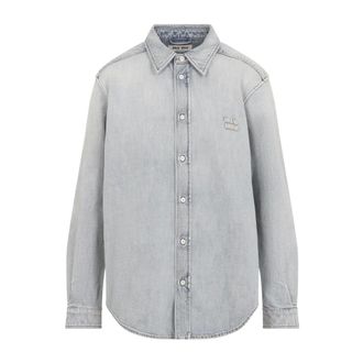 Miu Miu Denim Shirts, female, Blue, Size: XS Washed Denim Shirt