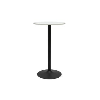 Miliboo Mesa Alta Redonda De Dise&ntilde;o Blanco Y Negro D60 Cm Calista