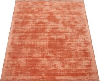 Paco Home Paco Home - Alfombra Hecha A Mano Alta Calidad Monocolor Pelo Corto Moderna Mezcla Materiales Albaricoque 200x300 Cm