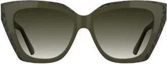Kendra Scott Katherine 56mm Gradient Cat Eye Sunglasses in Olive Green/Marble Green at Nordstrom