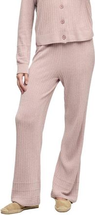 Barefoot Dreams CozyChic Ultra Lite Textured Hem Ribbed Pants in Teaberry at Nordstrom, Size X-Small
