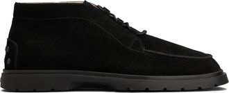Tod's Zwarte Su&egrave;de Enkellaarzen Elastisch Koord - Heren - Veterlaarzen - Zwart - 41 1/2 EU - Su&egrave;de - Schoenen