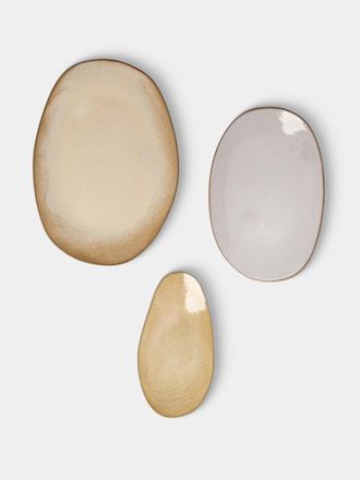 Hana Karim Studio Hand-Built Stoneware Mixed Platters (Set of 3)