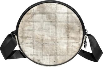 Generic Circle Crossbody Bag for Women, Mottled Texture Small Sling Bag Daypack with Zipper Adjustable Shoulder Straps Casual Ladies Girls Round Purse