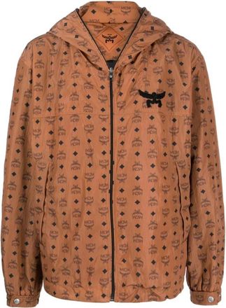 MCM Monogram Print Windbreaker - Heren - Zomerjassen - Bruin - M - Nylon - Jassen