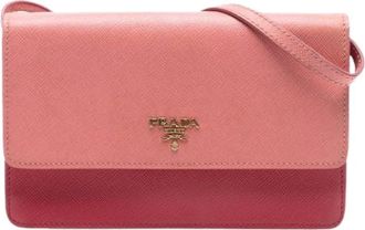 Prada Pre-owned Cross Body Bags, female, Pink, Size: ONE SIZE Pre-owned Wallet on Strap