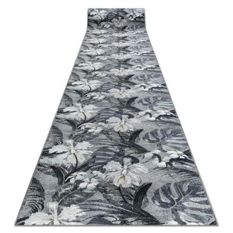 RugsX Rugsx - Alfombra De Pasillo Con Refuerzo De Goma Monstera Hojas, Gris 100 Cm Grey 100x120 Cm