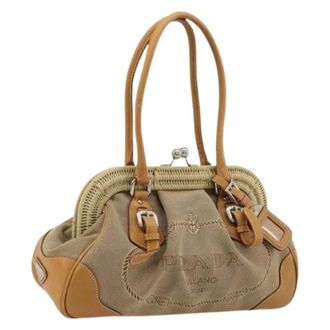 Prada Pre-owned Handbags, female, Beige, Size: ONE SIZE Pre-owned Vintage Hand Bag