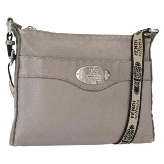 Fendi Pre-owned Cross Body Bags, female, Gray, Size: ONE SIZE Pre-owned Vintage Cross Body Bag