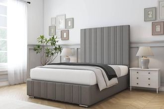 Comfort Beds Paris Dumfries Bed Frame With Mattress-50 Upholstered in Light Grey | Size: King