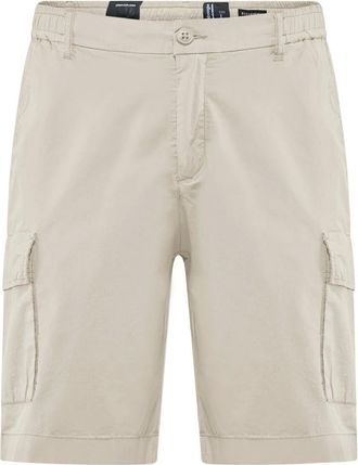 Bomboogie Cargo Bermuda in katoenpopeline - Heren - Korte broeken - Beige - Maat: L Katoen
