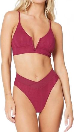 L*Space Court Bikini Bottom In Cabernet