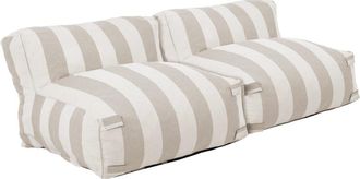 Oviala Conjunto modular de jard&iacute;n con 2 sillones a rayas en arena