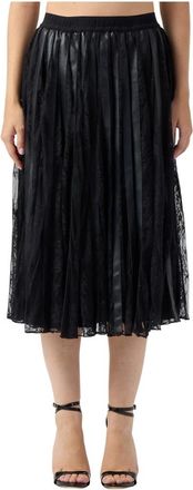 Ermanno Scervino Falda Midi de Encaje y Polipiel - Skirts - Mujer - Negro - S
