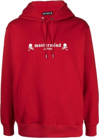 Mastermind Japan logo-print cotton hoodie - men - Cotton - M - Red