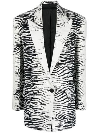 The Attico Blazer monopetto zebrato - Bianco