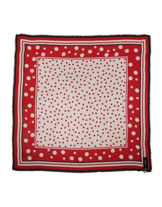 Dolce & Gabbana Red Polka Dot Print Square Stole 137cm x 134.5cm Womens Scarf (Pre-Owned)