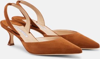 Manolo Blahnik Salones destalonados Carolyne de ante