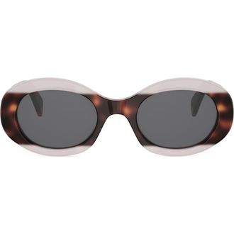 Celine Triomphe 52mm Oval Sunglasses in Pink /Other /Smoke at Nordstrom