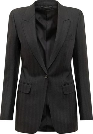 Tom Ford Blazer monopetto con revers classici - Grigio