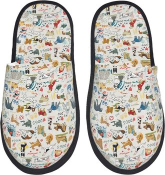 Generic Dogs Funny Pets Unisex House Shoes Slip On Shoes Cosy Sliders For Bedroom Winter Outdoor M
