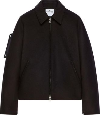 Courr&egrave;ges Pointed Collar Black Jacket
