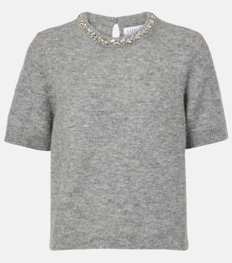 Velvet Layton embellished alpaca and wool-blend top