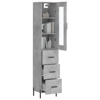 Berkfield Home Highboard Concrete Grey 34.5x34x180 cm Engineered Wood