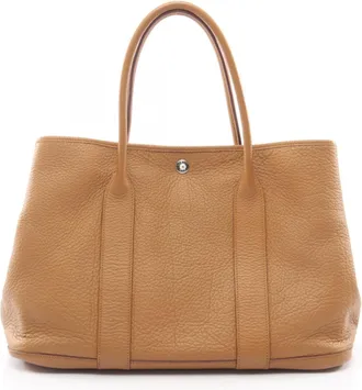 Herm&egrave;s Brown Fjord Leather Handbag Tote Bag (Pre-Owned)