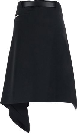 The Attico Womens Skirt With Waist Belt - Black Wool