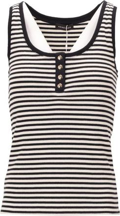 Anine Bing Alessia Tank - Cream And Black Stripe