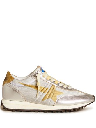 Golden Goose Running Marathon Nylon Upper Lamineted Toe And Spur Printed Star Glitter Heel
