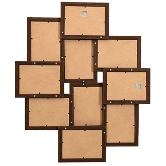 Berkfield Home Modern Collage Photo Frame for 10x(13x18 cm) Picture Dark Brown MDF | Size: 13x18 cm