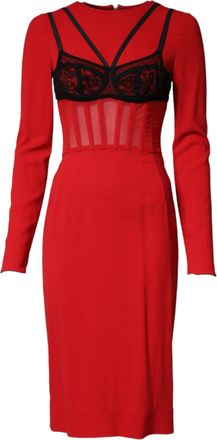 Dolce & Gabbana Womens Black Red Contrasting Bra Cady Midi Dress And 05+pa+vi