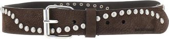 Emporio Armani Studded suede leather belt Man 100