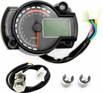 OEM Tac&oacute;metro Electr&oacute;nico Lcd Para Motocicleta, Veloc&iacute;metro Digital Universal (con Sensor De Velocidad) (negro, Con Sensor De Velocidad)