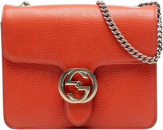 Gucci Pre-owned Shoulder Bag - Dames - Vintage Schoudertas - Oranje - ONE Size - Leer - Vintage