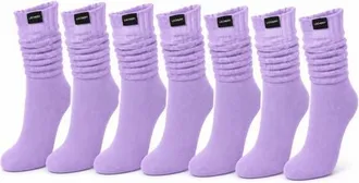 Lechery 7-Pack Scrunch Slouchy Retro Boot Gym Sports Socks in Lilac at Nordstrom
