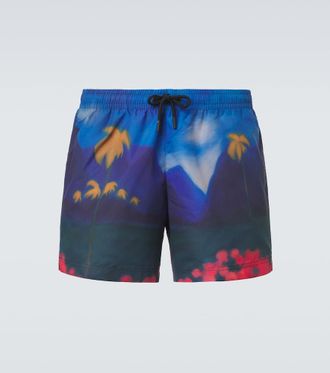 Commas Printed swim trunks