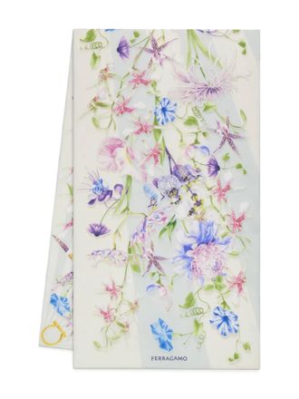 Ferragamo Gaia-print silk scarf - women - Silk - One Size - Blue