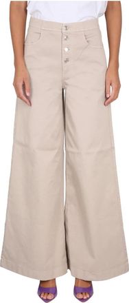 Department Five Yoko Pantalone Extraflare - Dames - Wijde Broeken - Beige - W27 - Katoen - Broeken