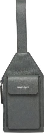 Giorgio Armani Borsa messenger in pelle - Grigio