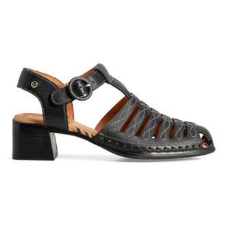 Pikolinos Romana W9G Leather Womens Heels Sandals - Black - Size:UK 8-8.5